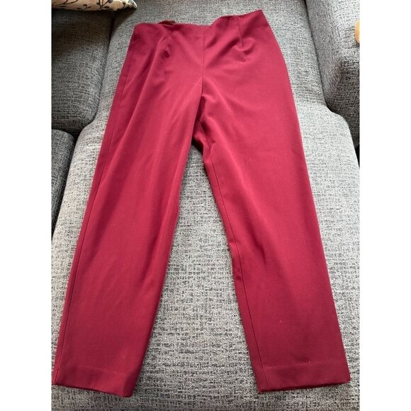 Talbots Petites Womens Stretch Burgundy Pants Size 14 Made In USA - Picture 2 of 8
